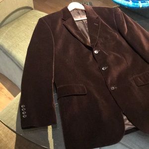 Three button brown velvet sportcoat. Worn once.
